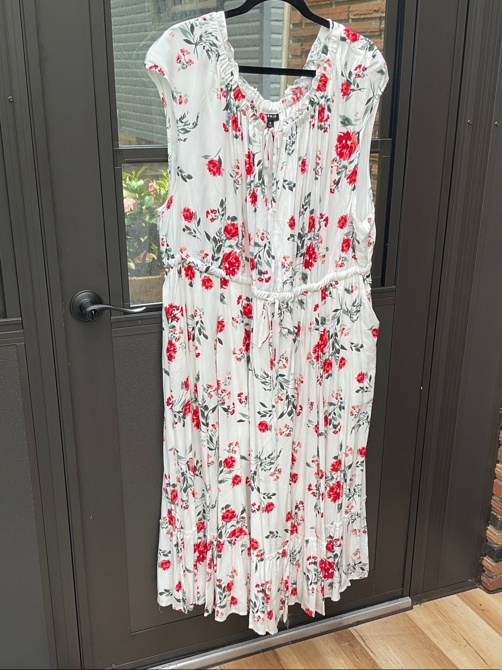 torrid White Dress with Red Floral Print